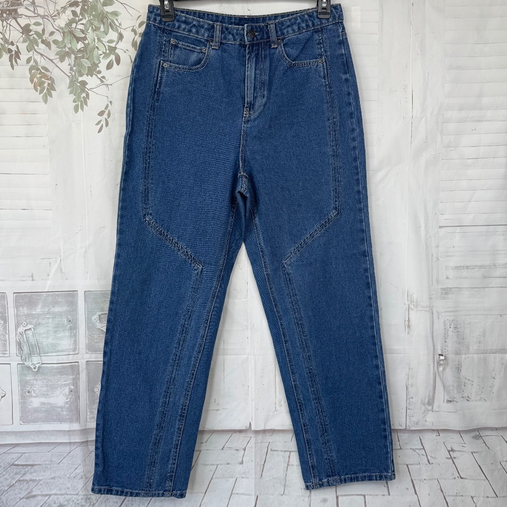 Future Collective Reese Bluststein Womens Blue Denim Straight Leg Jeans Sz. 10 R